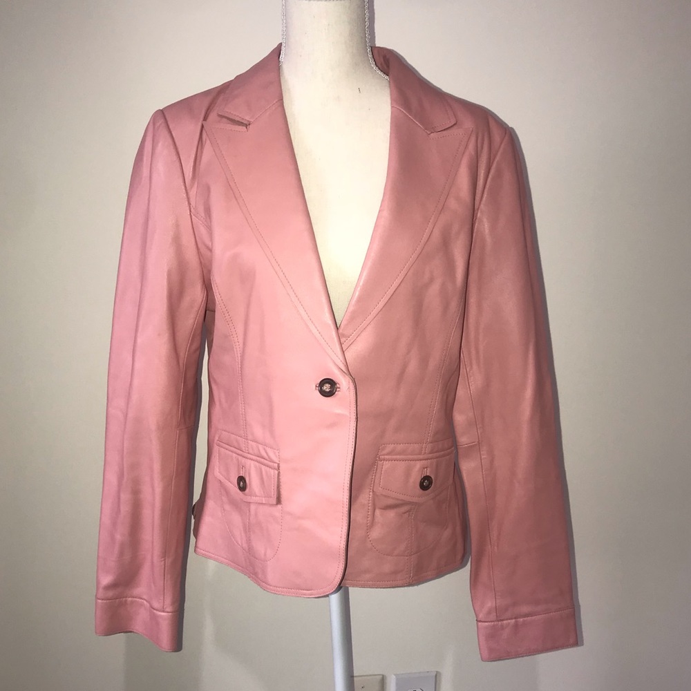 JohnPaulRichard Pink 100% Leather Jacket Large